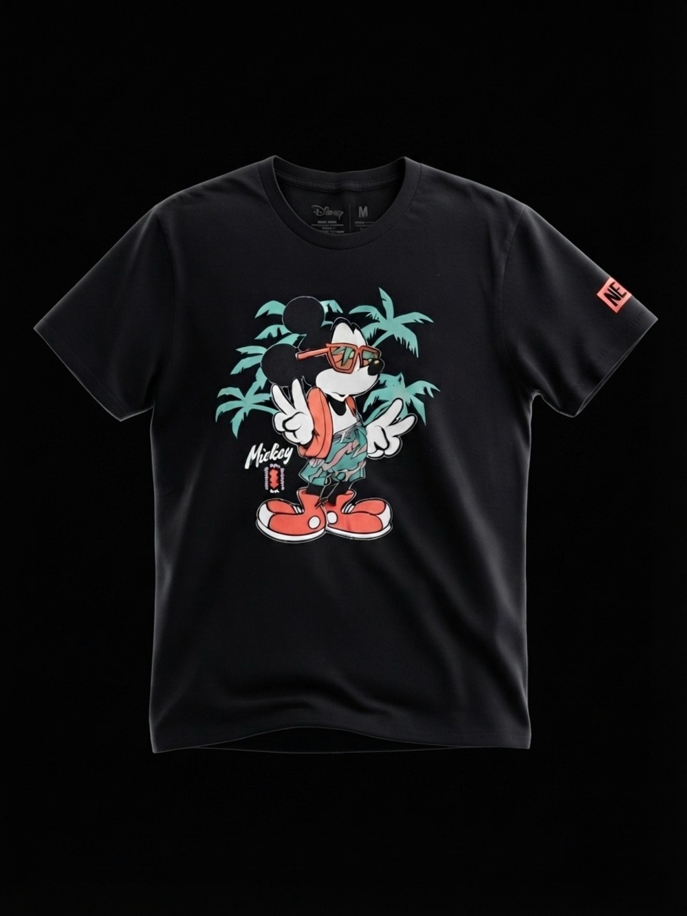 Disney x Neff Mickey Mouse Graphic Tee Black Size Medium Tropical Summer Vibe